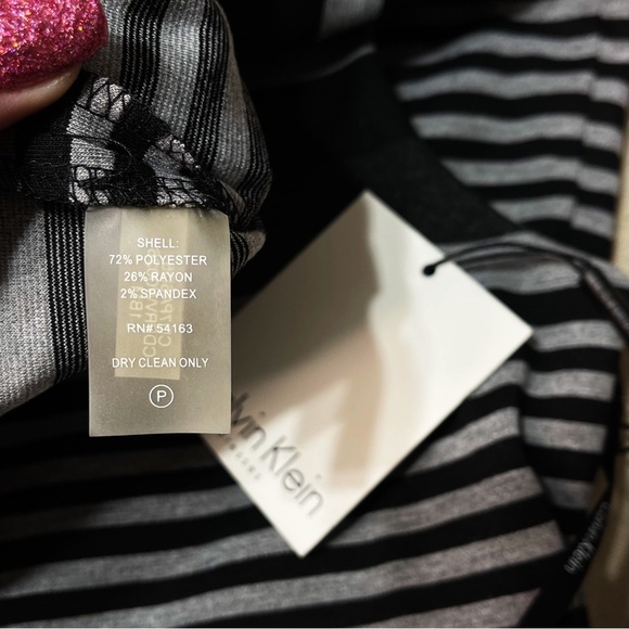 Calvin Klein Striped Sheath Dress Black & Gray Size 2 XS Nwt - Picture 10 of 11